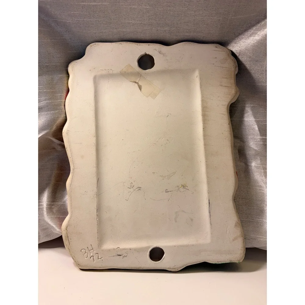 Vintage 1972 Ceramic Kitchen Conversion Table Wall Plaque Vegetable Relief BH 72